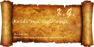 Kelényi Györgyi névjegykártya